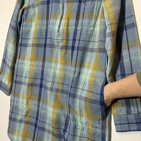 Toad & Co Women Bodie Plaid Flannel ShirtDress Long Sleeve Small Size Pockets - Picture 10 of 15